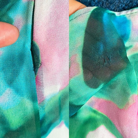 🦚 ZARA BOHO GREEN PINK MULTI FLORAL WIDE LEG JUMPSUIT! - Picture 14 of 16